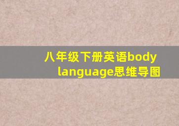 八年级下册英语body language思维导图